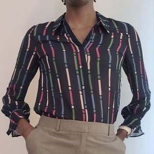 Modcloth Navy Blouse - Med